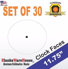CIRCLE / ROUND CLOCK FACES SUBLIMATION BLANKS 11.75″ .025 GAUGE set of 30**