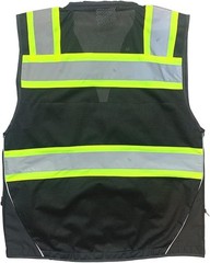 Men’s Professional Safety Vest Black XXL Zipper Pockets