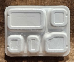 400 pack 5 comp DEEP PLANT BASED Plates Disposable School lunch Tray BAGASSE
