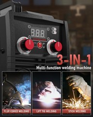 110V MIG Welder, 135A Flux-Core MIG & Stick Welding Machine