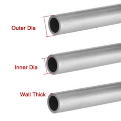 Aluminium Round Pipe/Tube 300mm Length 3mm To 70mm Outer Dia Tubing Various Size