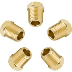 Brass Pipe Fitting Hex Head Plug 3/8 Inch NPT Male Pack of 5