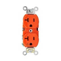 LEVITON 5362-IG EXTRA HD INDUSTRIAL DUPLEX RECPTACLE, 20A 125V, ORANGE