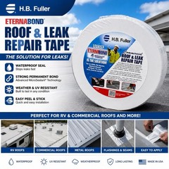 (open box) EternaBond Roof Repair Tape Waterproof RV 4″ x 50” White Seal Tape