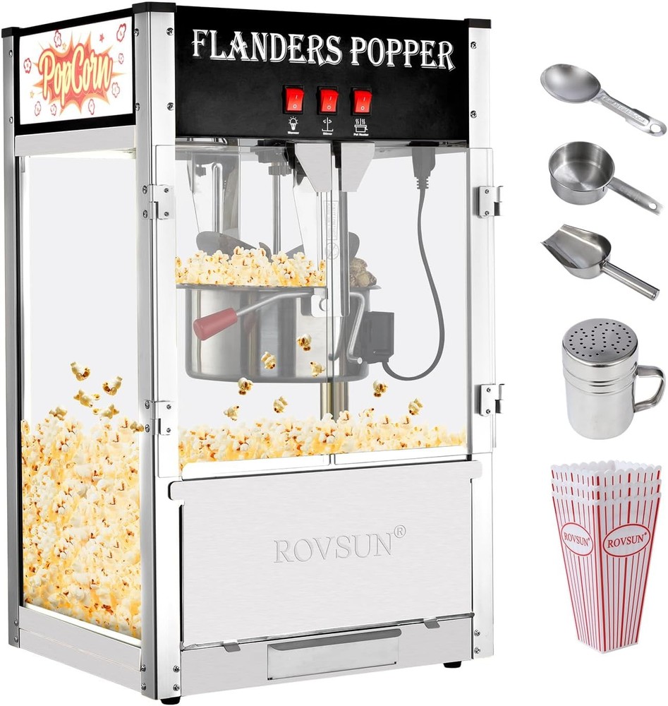 ROVSUN Commercial Popcorn Machine w/16 Oz Kettle, Countertop Popcorn Maker 1600W
