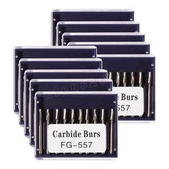 100 FG 557 Carbide Dental Burs High Speed Handpiece Friction Grip Drill Bits
