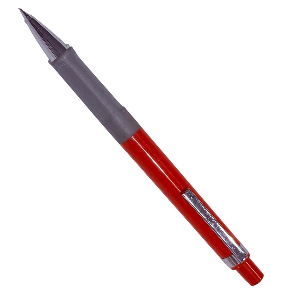 Vintage Mechanical Pencil Red Plastic Chrome Clip Fine Point Drafting