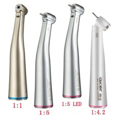 Dental 1:1 /1:4.2/1:5 LED Fiber Optic Contra Angle Handpeice Push Button Fit NSK