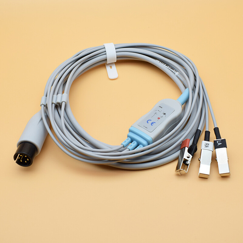 6pin Veterinary 3 Leads ECG EKG Cable Alligator Medical TPU General Use Vet Use
