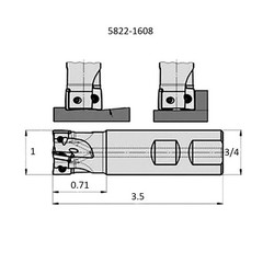 1″ SQUARE SHOULDER COOLANT-THRU INDEXABLE END MILL (5822-1608)
