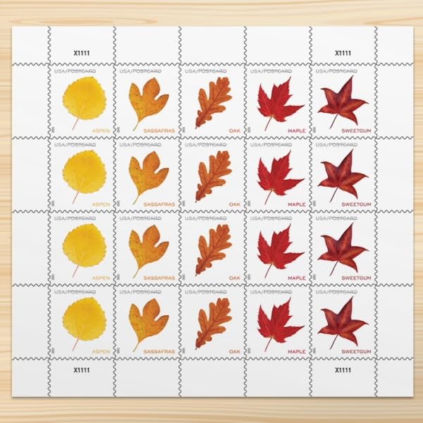 United States Postal Service Vibrant Leaves 2025 Postcard Rate 2 Sheets Of 20