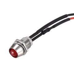 Signal Indicator Light 12V 8mm Panel Mount Red Yellow Blue Green White 10Pcs