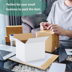 30 Pack Small Shipping Boxes Assorted Sizes, White Corrugated Box Mailers