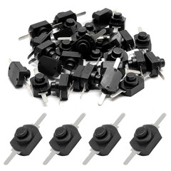 50Pcs Black Latching Mini On/Off Switch Self-Lock Micro Push Button Switch DC 30