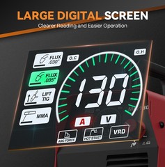 ARCCAPTAIN MIG130 3-in-1 Digital MIG Welder 130A Flux Core Lift TIG MMA Portable