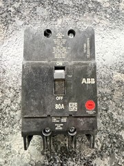 Lot of 2 ABB TEY380 80A 3 Pole 480VAC Bolt-On Circuit Breakers NIB