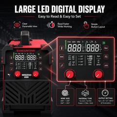 ARCCAPTAIN MIG200 NOVA 200Amp 6-in-1 MIG Welder 110V/220V Dual Voltage Welding