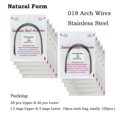 100PCS Dental Orthodontic Round Arch Wire NITI Stainless Steel Ovoid Nature Form