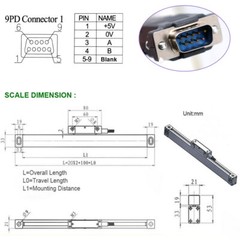 2/3/4/5 Axis Digital Readout DRO TTL Glass Linear Scale Encoder 100/150…2000MM