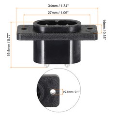 5 x C8 Panel Mount Plug Adapter 250V AC 2.5A 2 Pins IEC Inlet Module Straight