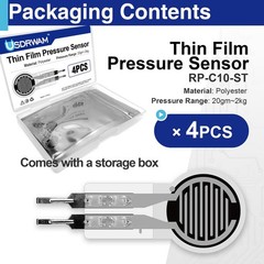 4 PCS 0.4mm Thin Film Pressure Sensor 20g2Kg Force Sensitivity Resistor DIY