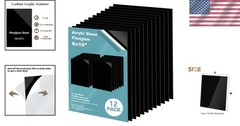 Black Plexiglass Sheets 8×10 – 12 Pack, 0.04″ Thick