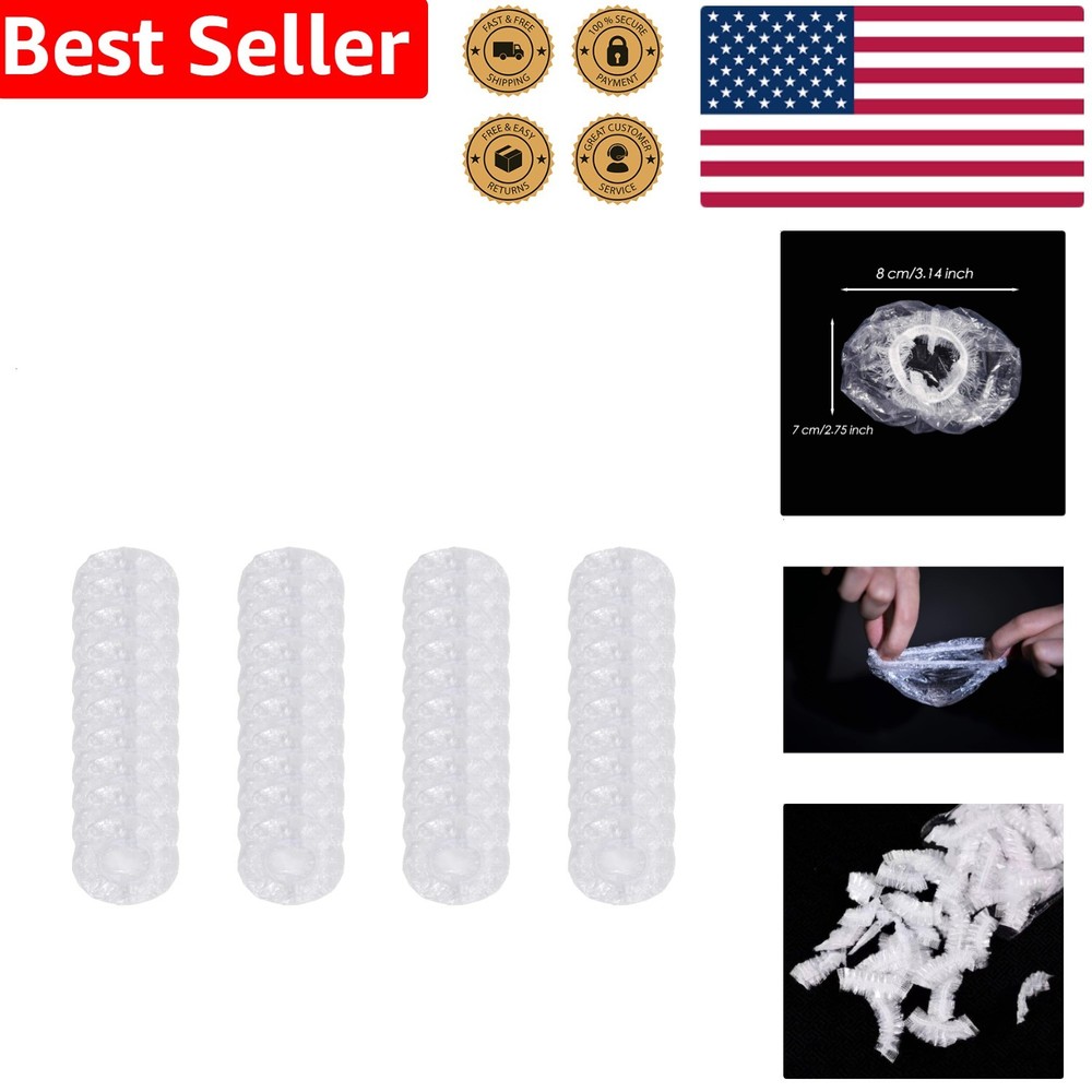 100 Pcs Clear Waterproof Ear Covers Disposable Caps for Shower Bath Hair Dye
