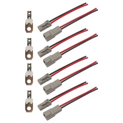 4pairs DTP 2 Pin Connector 12AWG Cable Wire 2 Way Waterproof Plug Wiring Harness
