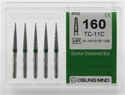 Dental Diamond Burs, Coarse Grit Multi-Use, 5 Pcs/Pk [160TC-11C]