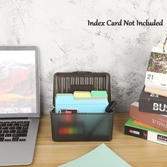 BTSKY 1 Pack 4 x 6 inch Index Card Box-Index 4X6 Inch-1 Pack, Grey