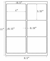 600-60000 4 x 3 1/3 Address Shipping Labels Self Adhesive 6 Up Per Sheet 4×3.33