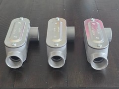 Pack of 4 – 3/4″ LL Conduit Body Die Cast Aluminum, Stamped Steel Cover