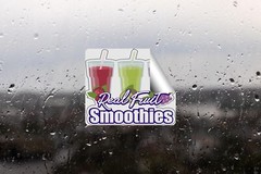 REAL FRUIT SMOOTHIES | Laminated Vinyl Decal Sticker Label