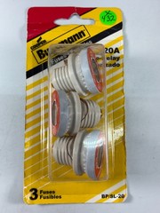 Screw-In Plug Fuses (3 PACK) 20-Amp Time Delay Bussmann BP/SL-20 New Sealed