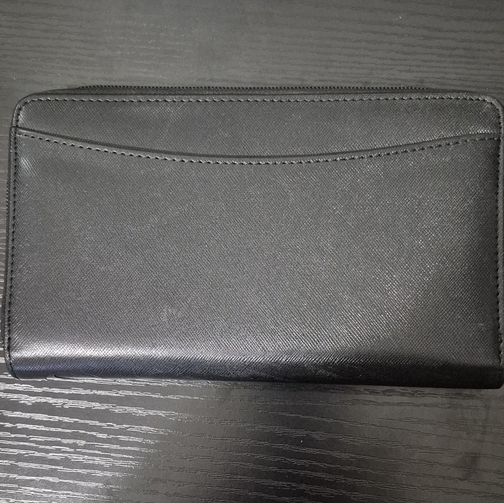 Filofax Sherwood Compact Organiser Black Zip Around Ring Binder Card Slots