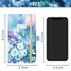 2027-2029 Pocket Planner Monthly Calendar with Notes Pages and Pen Holder