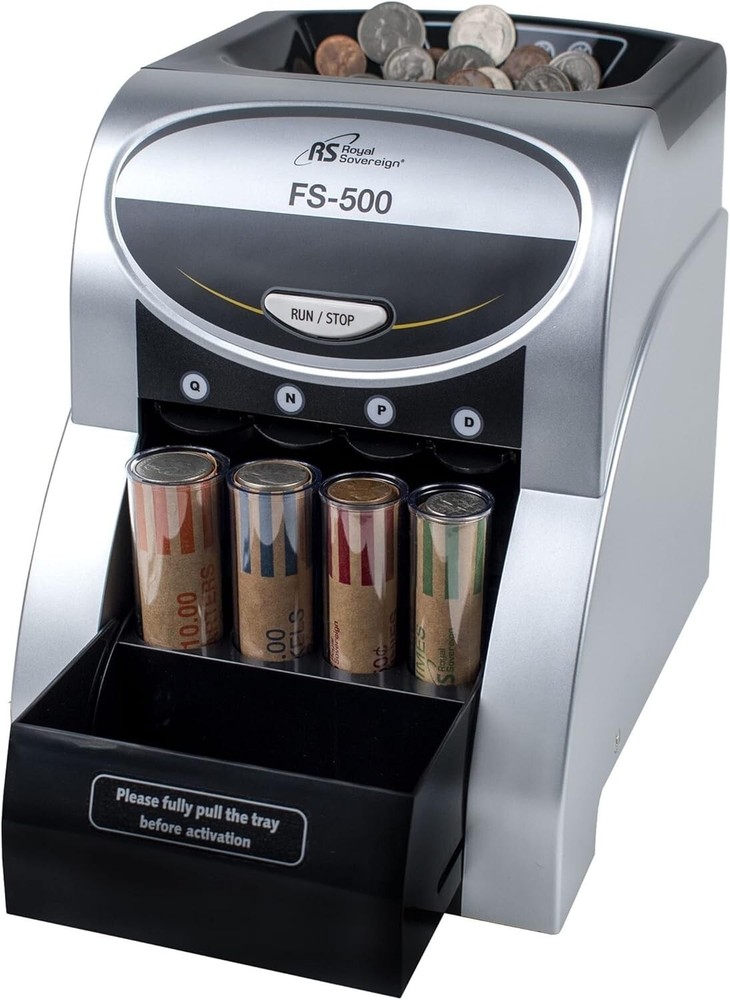 Royal Sovereign USD Coin Sorter, Patented Anti-Jam Technology with Coin Wrappers