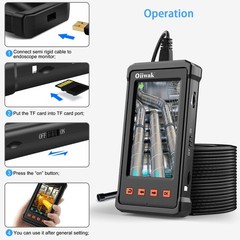 Oiiwak 8.5mm Industrial Endoscope Camera For Cars 1080P 4.3″ IPS IP68 Waterproof