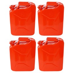 4PCS 20 Liter 5 Gallon Portable Car Jerry Gasoline Can Tank with Flexible Spout