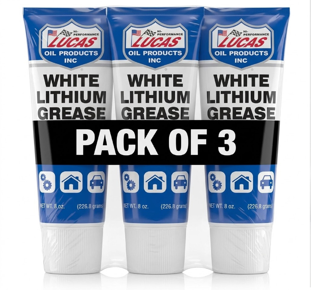 (3 PACK) White Lithium Grease 8 Ounce Tube– FREE & FAST SHIPPING.