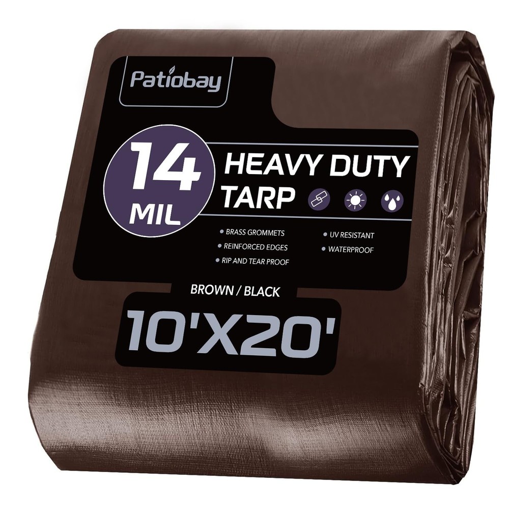 Tarp 10x20FT, 14 Mil Large Tarp, Tarps Heavy Duty Waterproof with Grommets Ev…