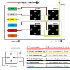 12V Pre-Wired Fuse and Relay Box Kit with 4 x 40A Relays & 6 ATC/ATO Fuses, Univ