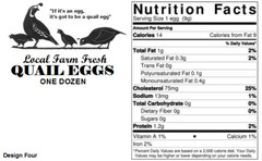 QUAIL EGG CARTON LABELS 250/LABELS (CARTON NOT INCLUDED)