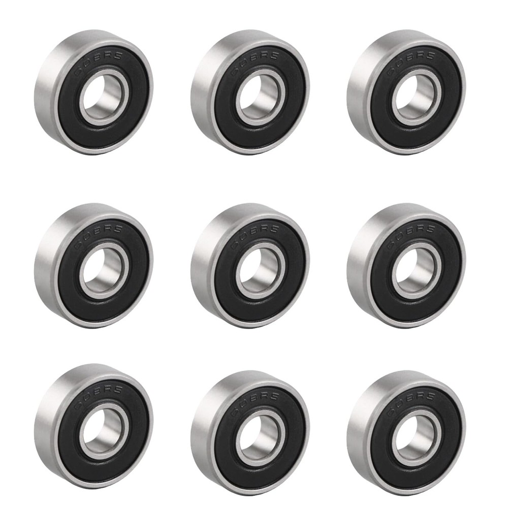 608-2RS Groove Ball Bearing 8 x 22 x 7 mm 608 2RS Rubber Sealed ( PCs 10 ).