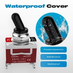 2Pack 30A 12V Toggle Switch Heavy Duty SPST 2Pin Waterproof Cover ON/OFF Kit