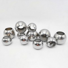 Silver Stainless Steel Beads Round Ball 3mm 4mm 5mm 6mm 7mm 8mm 9-12mm With Hole
