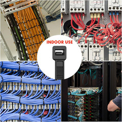 Heavy-Duty Black Cable Zip Ties, 1200 Pcs, 14 Inch, 50Lb Strength