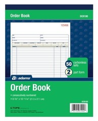 ABFDC8100 Sales Order Book, Carbonless, 2-Part, 50 ST/BK