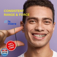 LA MIERE Non latex 100P Black Orthodontic Elastics Dental Rubber Bands Intrao
