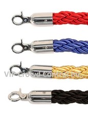 ROPE STANCHION, 5 PCS SET, CROWN TOP AND MIRROR POLISH S.S. 12″ FLAT BASE